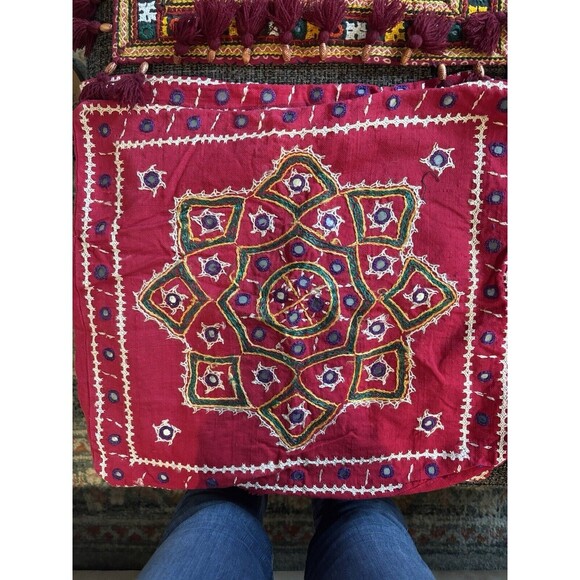 Lot Of 6 UNBRANDED Vintage Indian Middle Eastern Hand Embroidered Pillow Cases - Picture 3 of 13